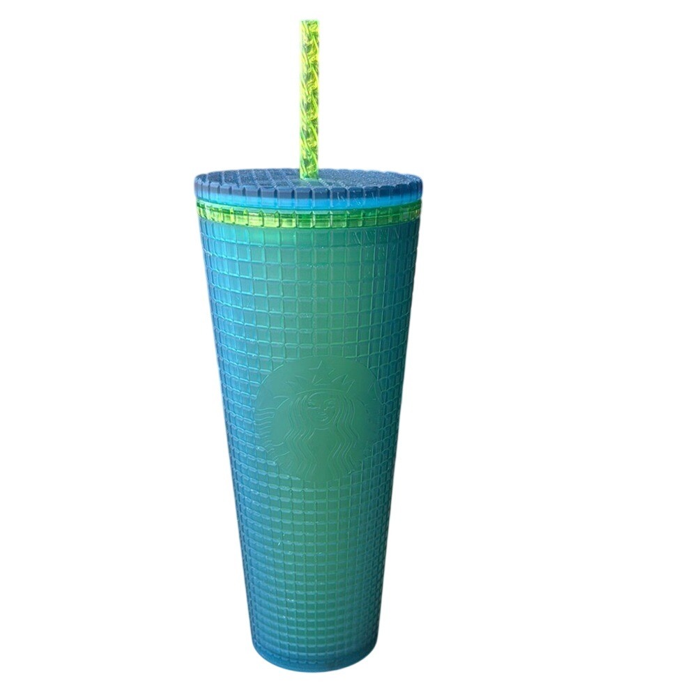 Starbucks 2022 Green Grid 24oz. Venti Tumbler with Lid and Straw (Brand NEW)